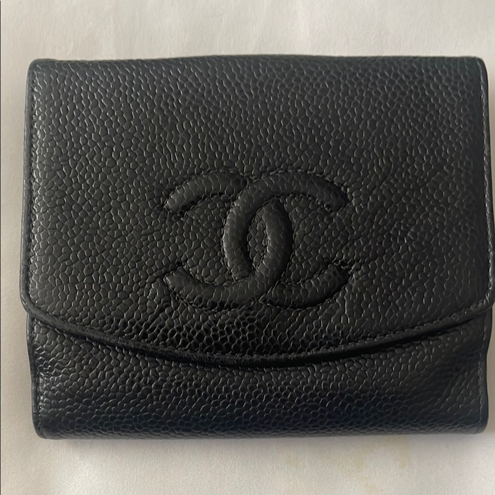 🔥Sale Chanel Black Caviar Leather Wallet